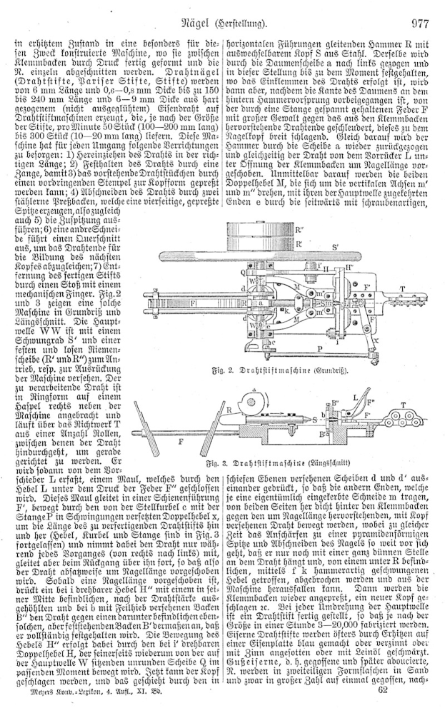 Ein Bild aus einem Buch mit einer Zeichnung einer Maschine und dem Text "Deutsches Patent 977,977" sowie mehreren Abbildungen der Maschine.