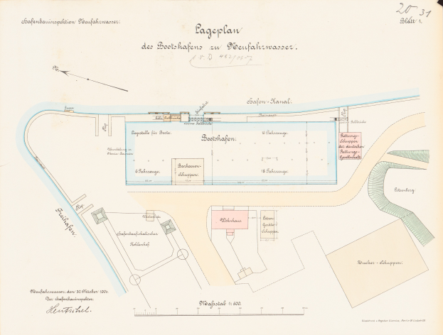 Ein alter Stadtplan von Stuttgart, Deutschland, mit einem detaillierten Plan des Gebiets und begleitendem Text auf dem Papier.