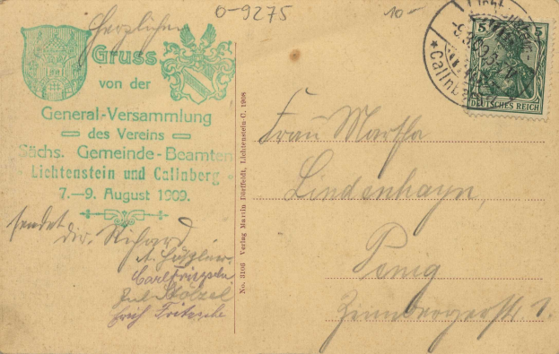 Alter Umschlag mit einem deutschen Stempel von 1909, frankiert "Österreich - Deutschland - Cover nach Deutschland - 7. August 1909".